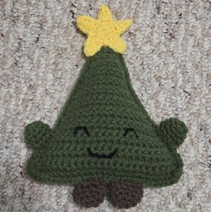 Crocheted Green Christmas Tree Cuddle Buddy